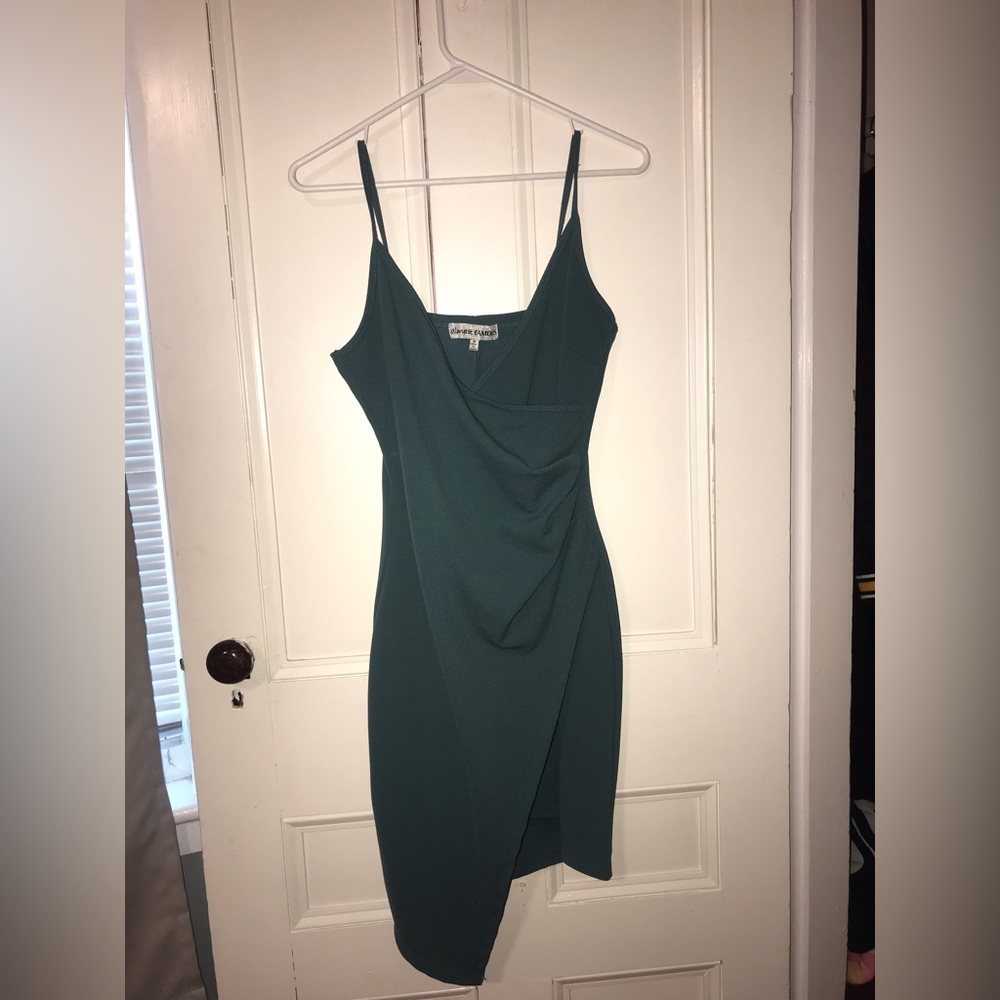 Teal asymmetrical dress